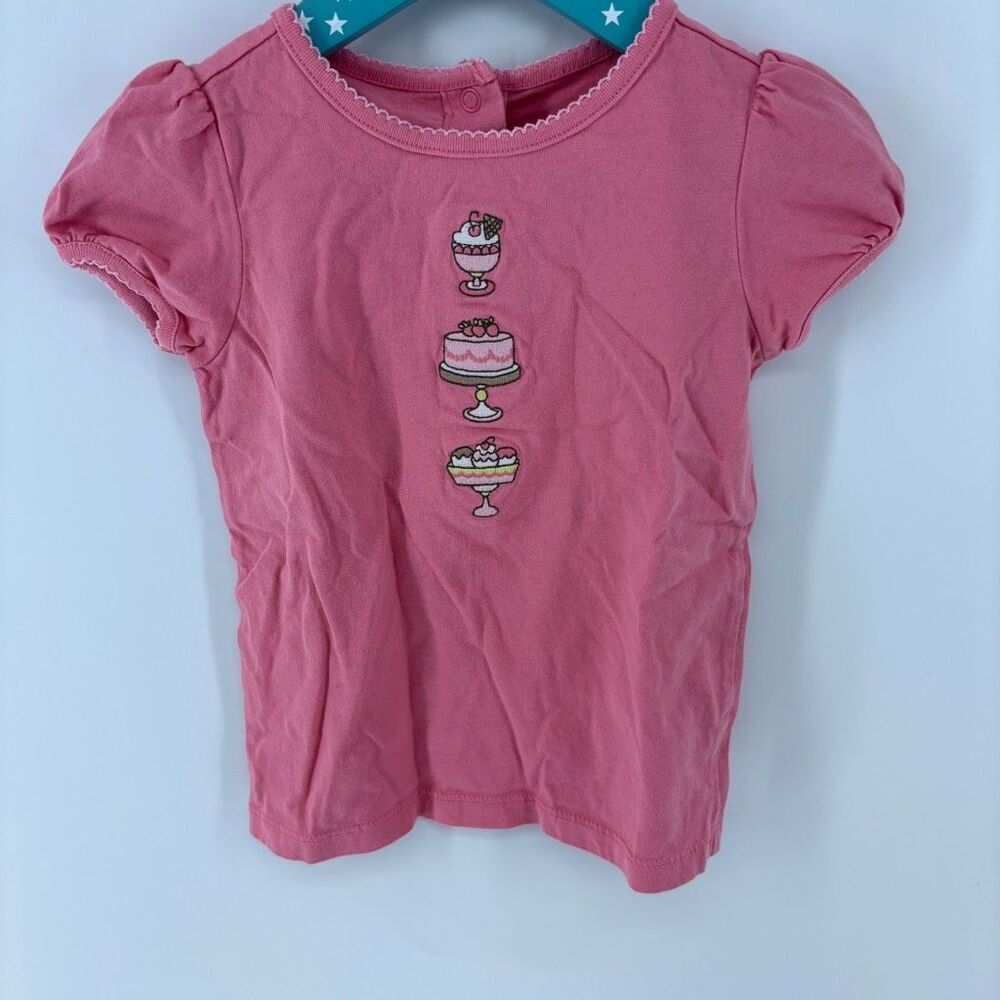 Janie and Jack ice cream cake pink shirt 18-24 mo